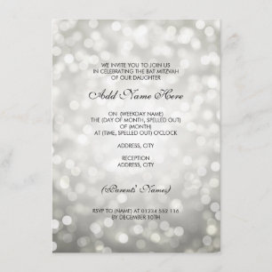 Convites Bat Mitzvah Silver Lights