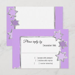 Convites Bat Mitzvah Stars Any Color RSVP