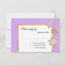 Convites Bat Mitzvah Stars Any Color RSVP