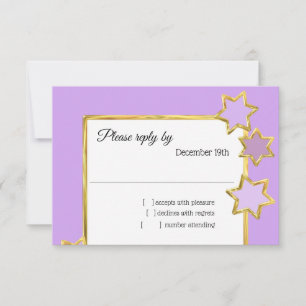 Convites Bat Mitzvah Stars Any Color RSVP