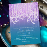 Convites Bat Mitzvah Turquoise Luzes Azuis Roxas Espontadas<br><div class="desc">Bar Mitzvah e Conjuntos de Convite Mitzvah projetados por Umua. Impresso e enviado pela Zazzle ou suas afiliadas.</div>