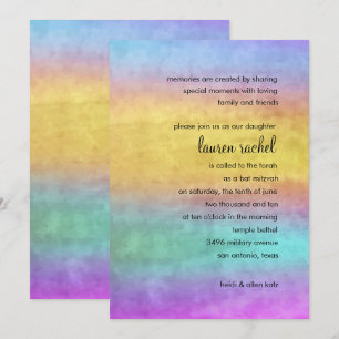 Convites Bat Mitzvah Watercolor Streaks