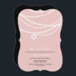 Convites Bat Rosa Mitzvah Esmaga Estrela De David Convidar<br><div class="desc">O Bat Rosa Mitzvah Esmaga A Estrela Do Cartão De Convite Religioso David Para Meninas. Essa placa plana de convite religioso moderno e na moda apresenta cordas ornamentais chic de luz borda na frente embelezada com uma simples estrela de ícone david. Há muitas variações de cor desse design disponível em...</div>