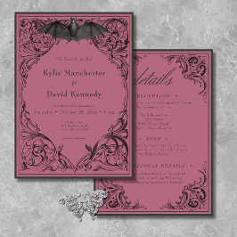 Convites Bat Vitoriano Até Morte Negro e Vinho Dois Lados