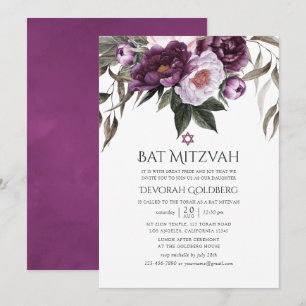 Convites Batalha de Mitza Floral de Veludo Profundo