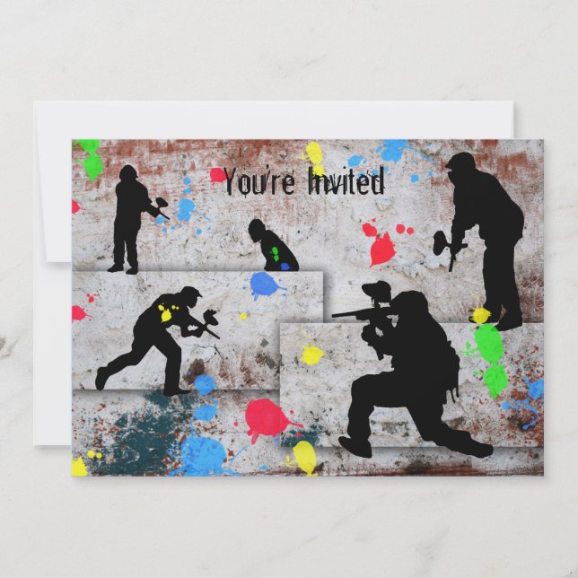 Convites Batalha do Paintball convidada (Frente)