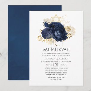 Convites Batalha Naval Azul e Dourada Rosas Vintage Shabby