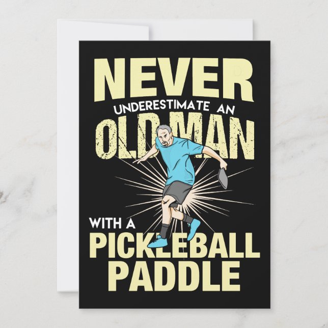Convites Batalhão - Homem Velho Com Uma Alça De Pickleball (Frente)