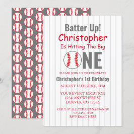 Convites Bateria Para Cima! Primeiro aniversario de beisebo