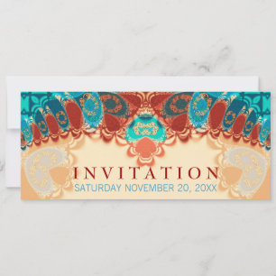 Convites Batik Exotic Birthday/Convite Especial de Ocasião