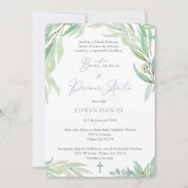 Convites Batismo Bautizo Boy espanhol e Primeiro Aniversári