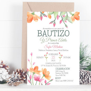 Convites Batismo Bonito e Primeiro Aniversário das Flores d