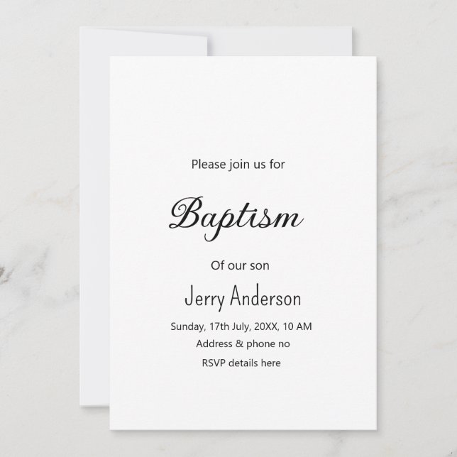 Convites Batismo católico crianças modernas e simples QR mí (Frente)