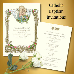 Convites Batismo Católico Crisma Maria Jesus