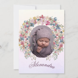 Convites Batismo Christening Photo Pink Floral Girls