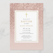 Batismo com Brilho em Rose Gold