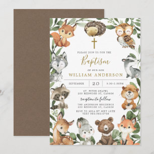 Convites Batismo/Convite De Natal Para Animais Da Floresta