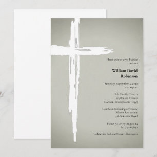 Convites Batismo Cristão Religioso Minimalista