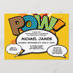 Convites Batismo Cristening Modern Comic Gênero Neutro