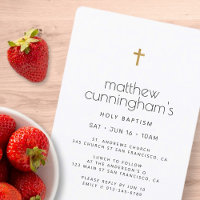 Batismo Cruz Dourada Simples e Simples Moderna