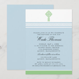 Convites Batismo da Cruz Verde Christening