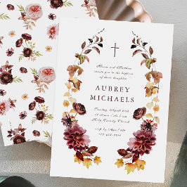 Convites Batismo da Menina Simples da Cruz bonito