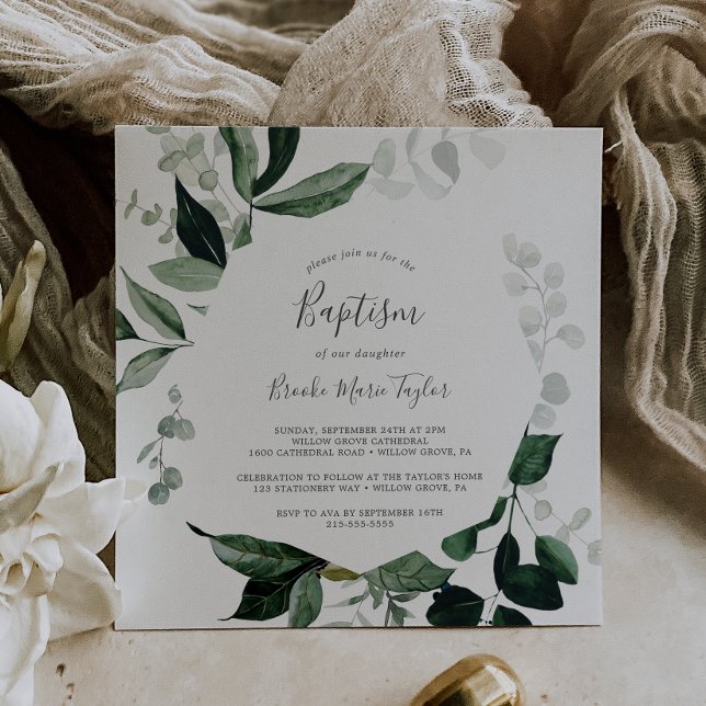 Convites Batismo da Praça Verde Esmeralda (Criador carregado)