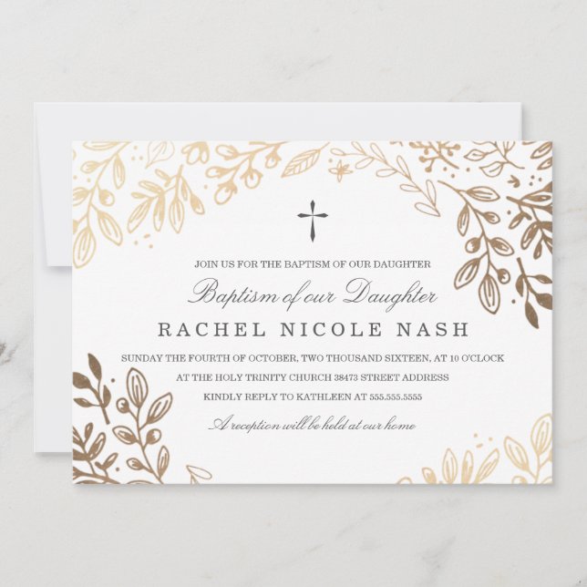 Convites Batismo das flores da colheita (Frente)