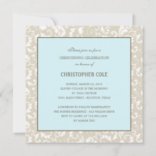 Convites Batismo de Elegância Floral/Convite de Natal