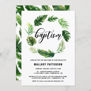 Convites Batismo De Fardas Tropicais De Aquarela