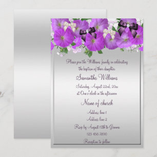 Convites Batismo de Meninas Petunias & Laços