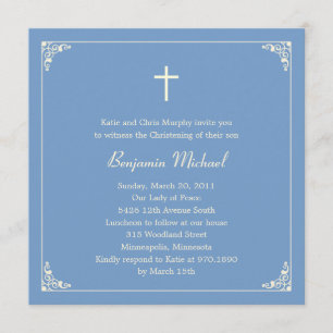 Convites Batismo de Quadro Elegante/Convite de Natal