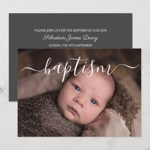 Convites Batismo de Tipografia de Script Manuscrito