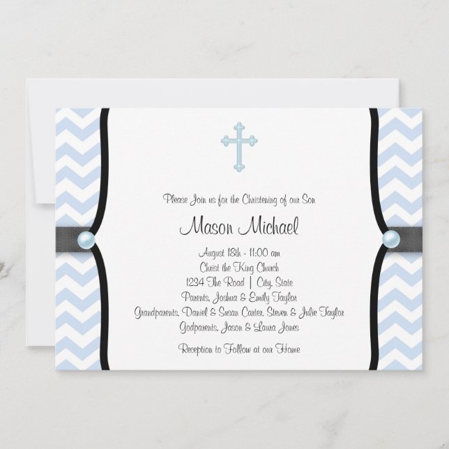 Convites Batismo do Blue Chevron (Frente)