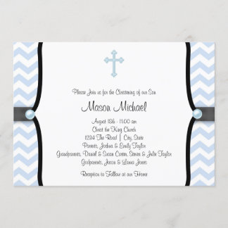 Convites Batismo do Blue Chevron