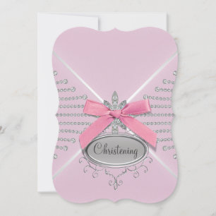 Convites Batismo do rosa do arco do diamante