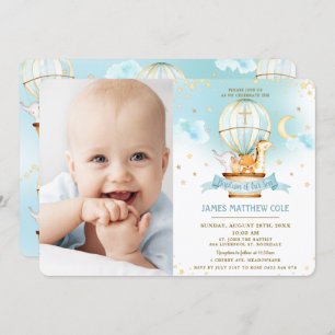 Convites Batismo dos animais de cozinha de balões de ar que