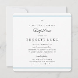 Convites Batismo dos Meninos de Elegância Moderna