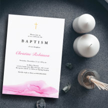 Batismo Dourado e Christening de Tinta Rosa Elegan