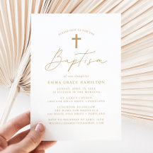 Batismo Dourado minimalista moderno