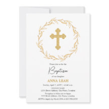 Batismo Dourado mínimo e elegante da cruz