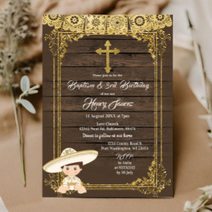 Convites Batismo e aniversário de 3 anos Charro mexicano br