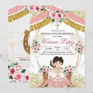 Convites Batismo e Aniversário do Boot Rosa Mexicano Ocide