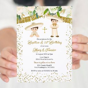 Convites Batismo e aniversário dos Dourados Charro Boys me