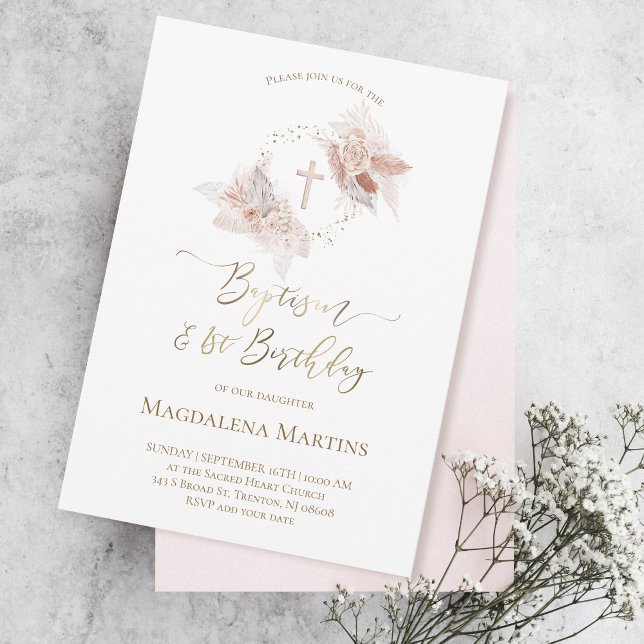 Convites Batismo e flores de primeiro aniversario (Criador carregado)