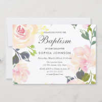 Batismo Elegante Botânico de Garota Floral Convida
