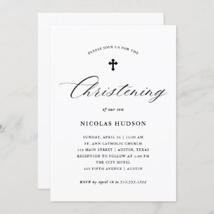 Convites Batismo elegante do ponto morto do género da