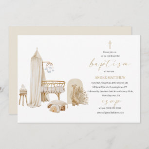 Convites Batismo Elegante Enfermeiras-de-bô neutro em sexo 