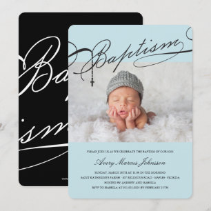 Convites Batismo Escriturado Foto Religiosa de Rosary Cross