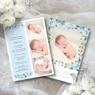 Convites Batismo espanhol para Boy Bautizo para Niño